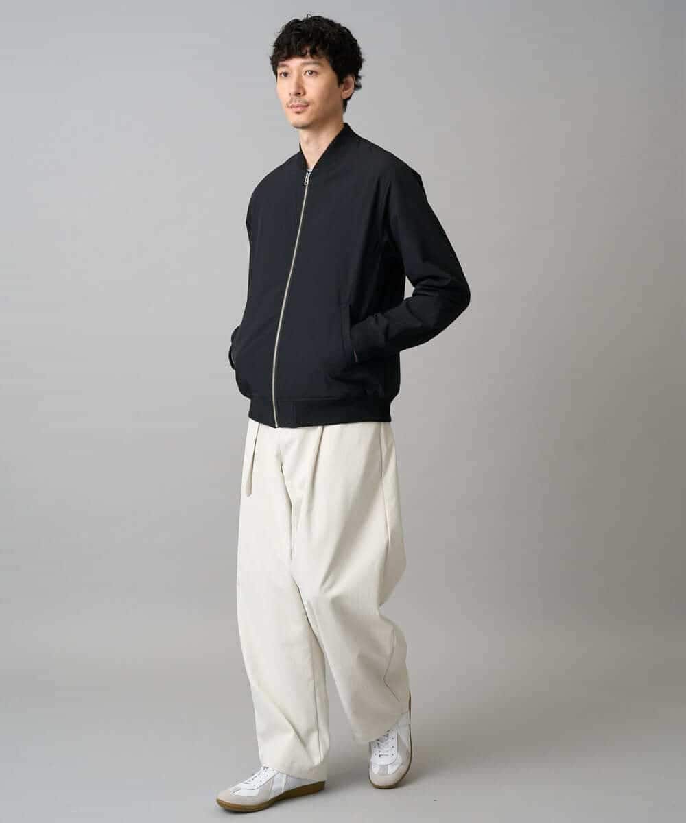 KHLED07069 a.v.v MEN(アー・ヴェ・ヴェ) 【イージーケア/洗濯機で洗える/毛玉になりにくい/ストレッチ】ベルト付きワイドテーパードチノパンツ ベージュ