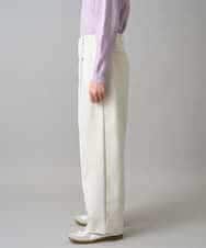 KHLED07069 a.v.v MEN(アー・ヴェ・ヴェ) 【イージーケア/洗濯機で洗える/毛玉になりにくい/ストレッチ】ベルト付きワイドテーパードチノパンツ ベージュ