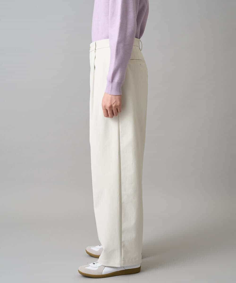 KHLED07069 a.v.v MEN(アー・ヴェ・ヴェ) 【イージーケア/洗濯機で洗える/毛玉になりにくい/ストレッチ】ベルト付きワイドテーパードチノパンツ ベージュ