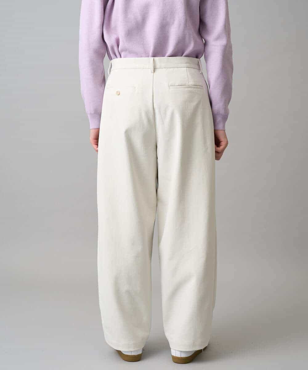 KHLED07069 a.v.v MEN(アー・ヴェ・ヴェ) 【イージーケア/洗濯機で洗える/毛玉になりにくい/ストレッチ】ベルト付きワイドテーパードチノパンツ ベージュ