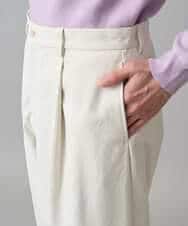 KHLED07069 a.v.v MEN(アー・ヴェ・ヴェ) 【イージーケア/洗濯機で洗える/毛玉になりにくい/ストレッチ】ベルト付きワイドテーパードチノパンツ ベージュ