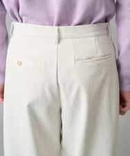 KHLED07069 a.v.v MEN(アー・ヴェ・ヴェ) 【イージーケア/洗濯機で洗える/毛玉になりにくい/ストレッチ】ベルト付きワイドテーパードチノパンツ ベージュ