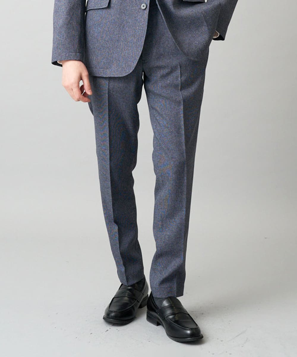 KHLED09069 a.v.v MEN(アー・ヴェ・ヴェ) 【イージーケア/洗濯機で洗える/ストレッチ】メランジスマートスラックス ネイビー