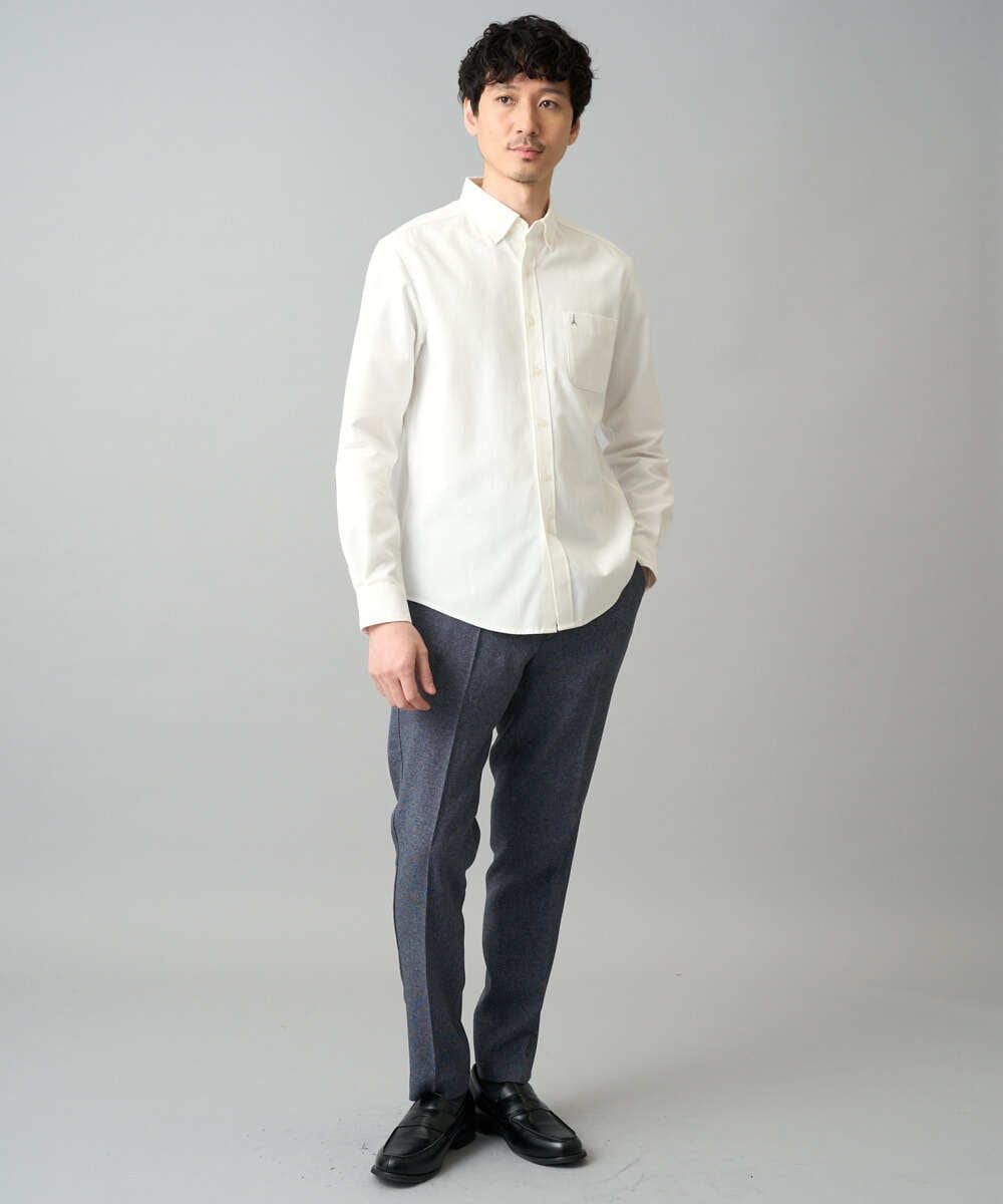 KHLED09069 a.v.v MEN(アー・ヴェ・ヴェ) 【イージーケア/洗濯機で洗える/ストレッチ】メランジスマートスラックス ネイビー