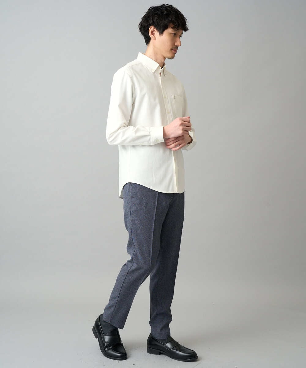 KHLED09069 a.v.v MEN(アー・ヴェ・ヴェ) 【イージーケア/洗濯機で洗える/ストレッチ】メランジスマートスラックス ネイビー