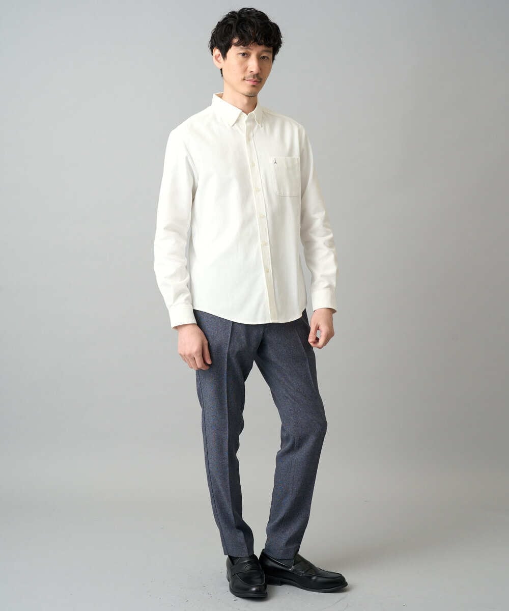 KHLED09069 a.v.v MEN(アー・ヴェ・ヴェ) 【イージーケア/洗濯機で洗える/ストレッチ】メランジスマートスラックス ネイビー