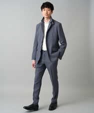 KHLED09069 a.v.v MEN(アー・ヴェ・ヴェ) 【イージーケア/洗濯機で洗える/ストレッチ】メランジスマートスラックス ネイビー