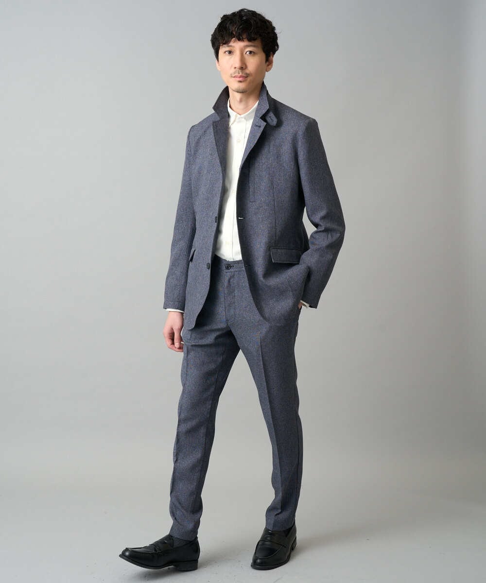 KHLED09069 a.v.v MEN(アー・ヴェ・ヴェ) 【イージーケア/洗濯機で洗える/ストレッチ】メランジスマートスラックス ネイビー