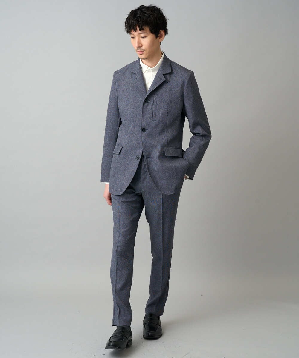 KHLED09069 a.v.v MEN(アー・ヴェ・ヴェ) 【イージーケア/洗濯機で洗える/ストレッチ】メランジスマートスラックス ネイビー