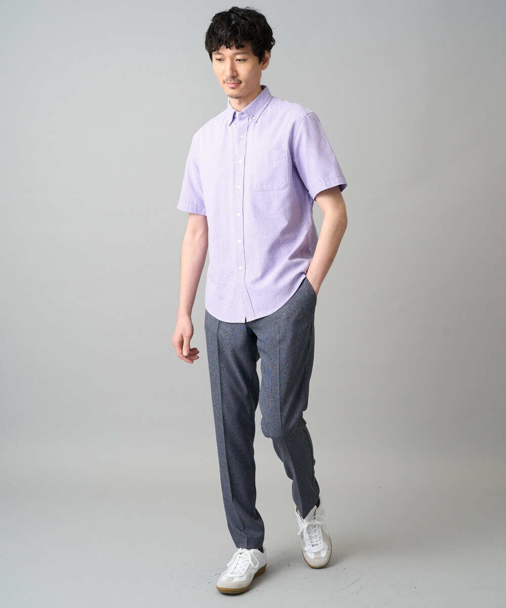 KHLED09069 a.v.v MEN(アー・ヴェ・ヴェ) 【イージーケア/洗濯機で洗える/ストレッチ】メランジスマートスラックス ネイビー