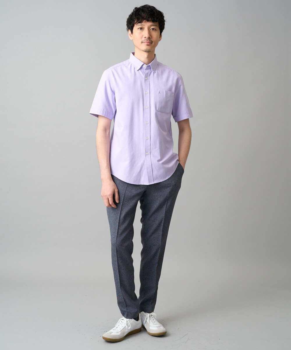 KHLED09069 a.v.v MEN(アー・ヴェ・ヴェ) 【イージーケア/洗濯機で洗える/ストレッチ】メランジスマートスラックス ネイビー