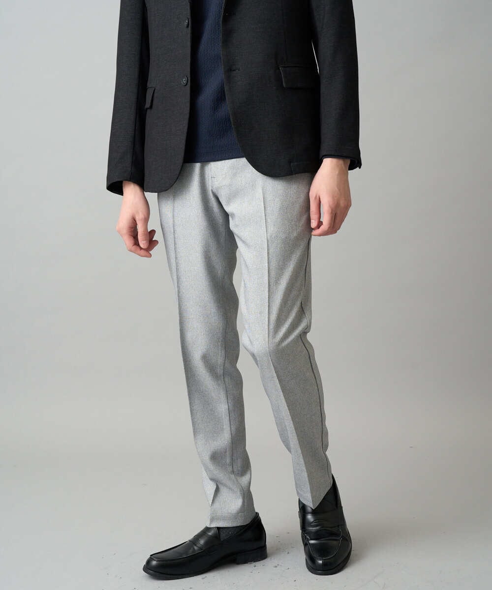 KHLED09069 a.v.v MEN(アー・ヴェ・ヴェ) 【イージーケア/洗濯機で洗える/ストレッチ】メランジスマートスラックス グレー