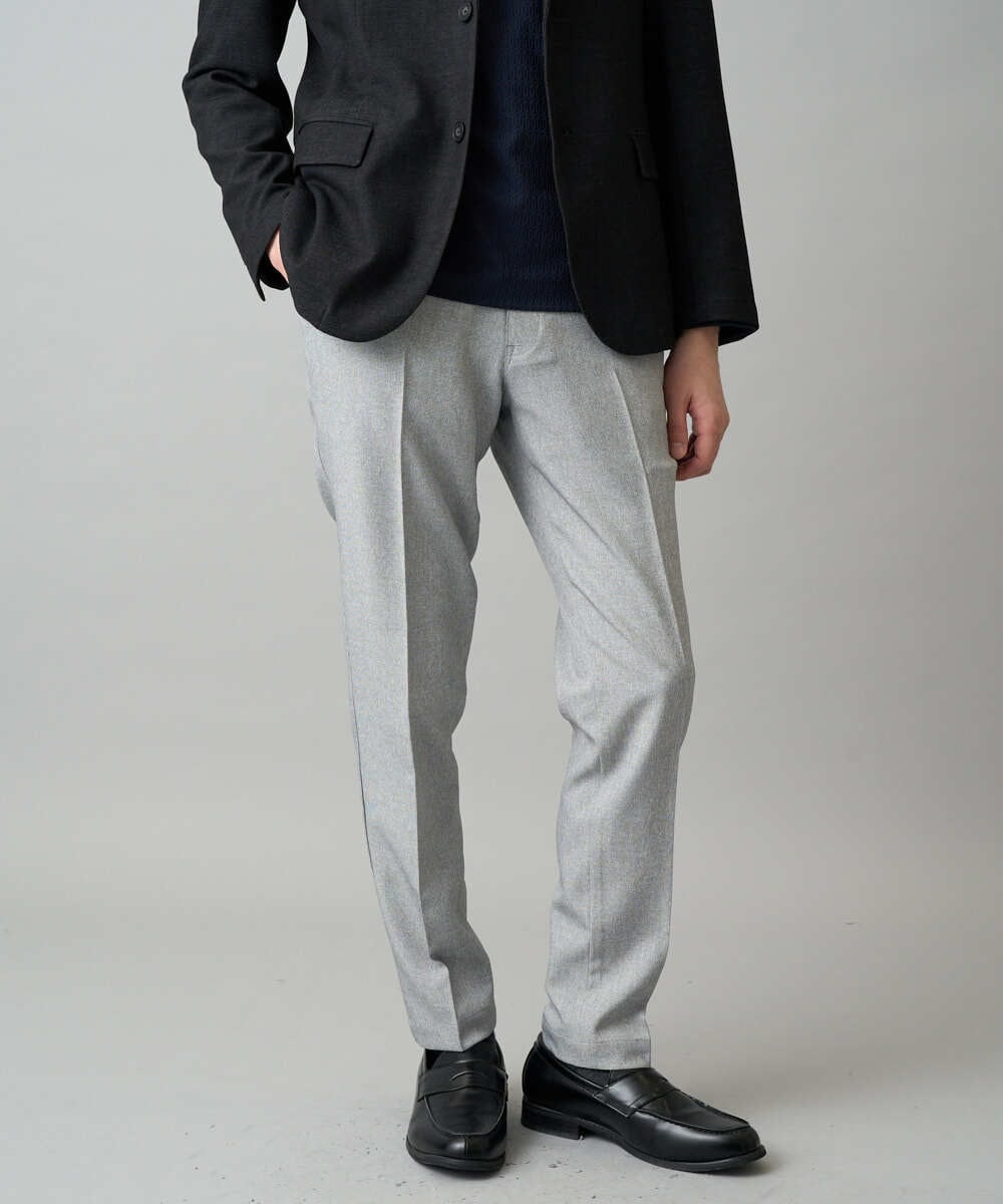 KHLED09069 a.v.v MEN(アー・ヴェ・ヴェ) 【イージーケア/洗濯機で洗える/ストレッチ】メランジスマートスラックス グレー