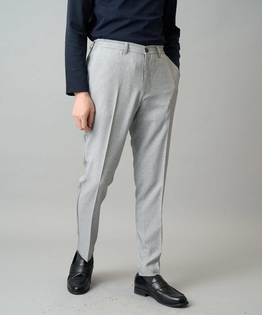 KHLED09069 a.v.v MEN(アー・ヴェ・ヴェ) 【イージーケア/洗濯機で洗える/ストレッチ】メランジスマートスラックス グレー