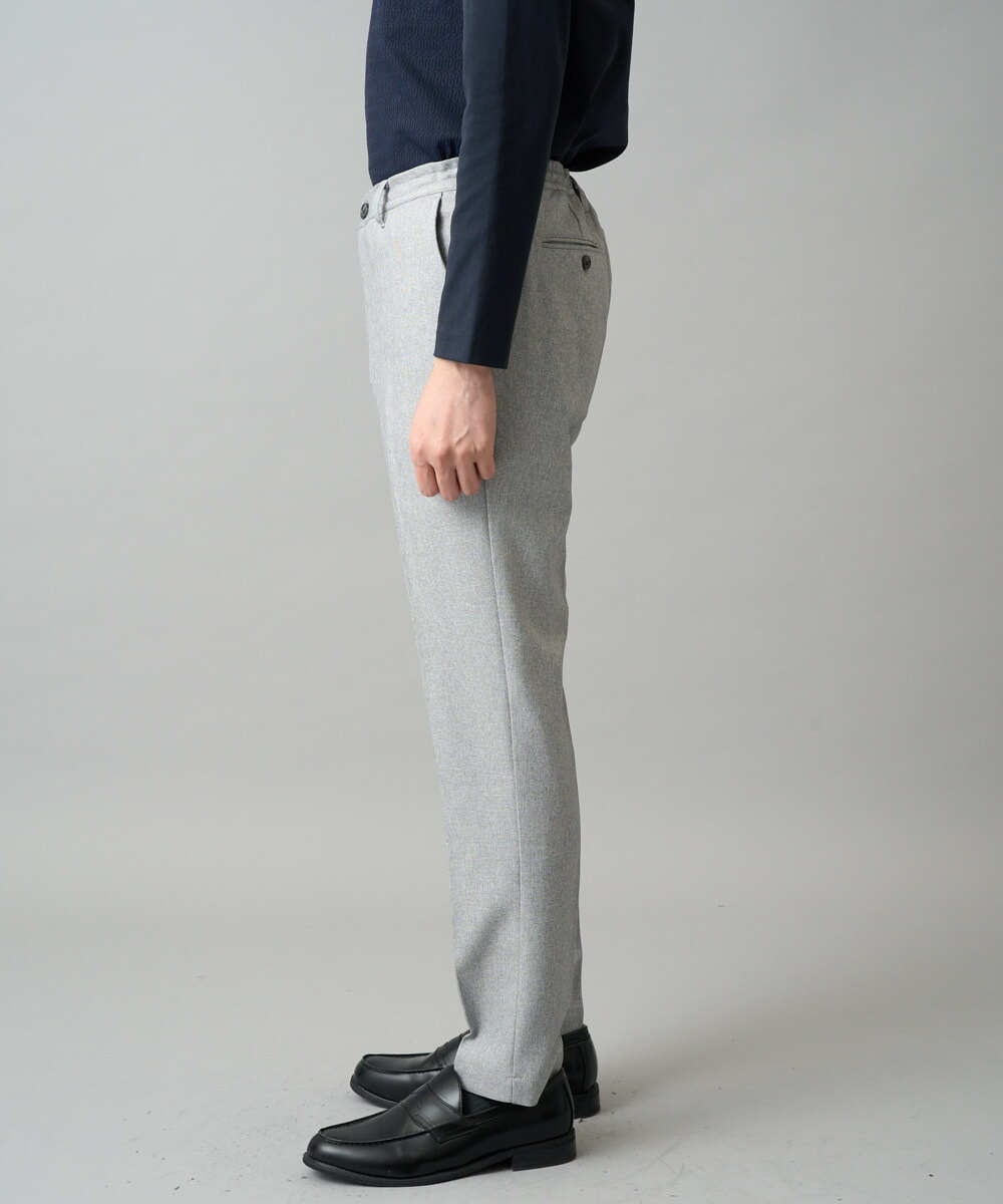 KHLED09069 a.v.v MEN(アー・ヴェ・ヴェ) 【イージーケア/洗濯機で洗える/ストレッチ】メランジスマートスラックス グレー