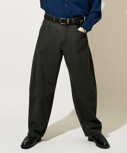 KHLED10069 a.v.v MEN 【洗濯機で洗える】デニムバレルレッグイージーパンツ