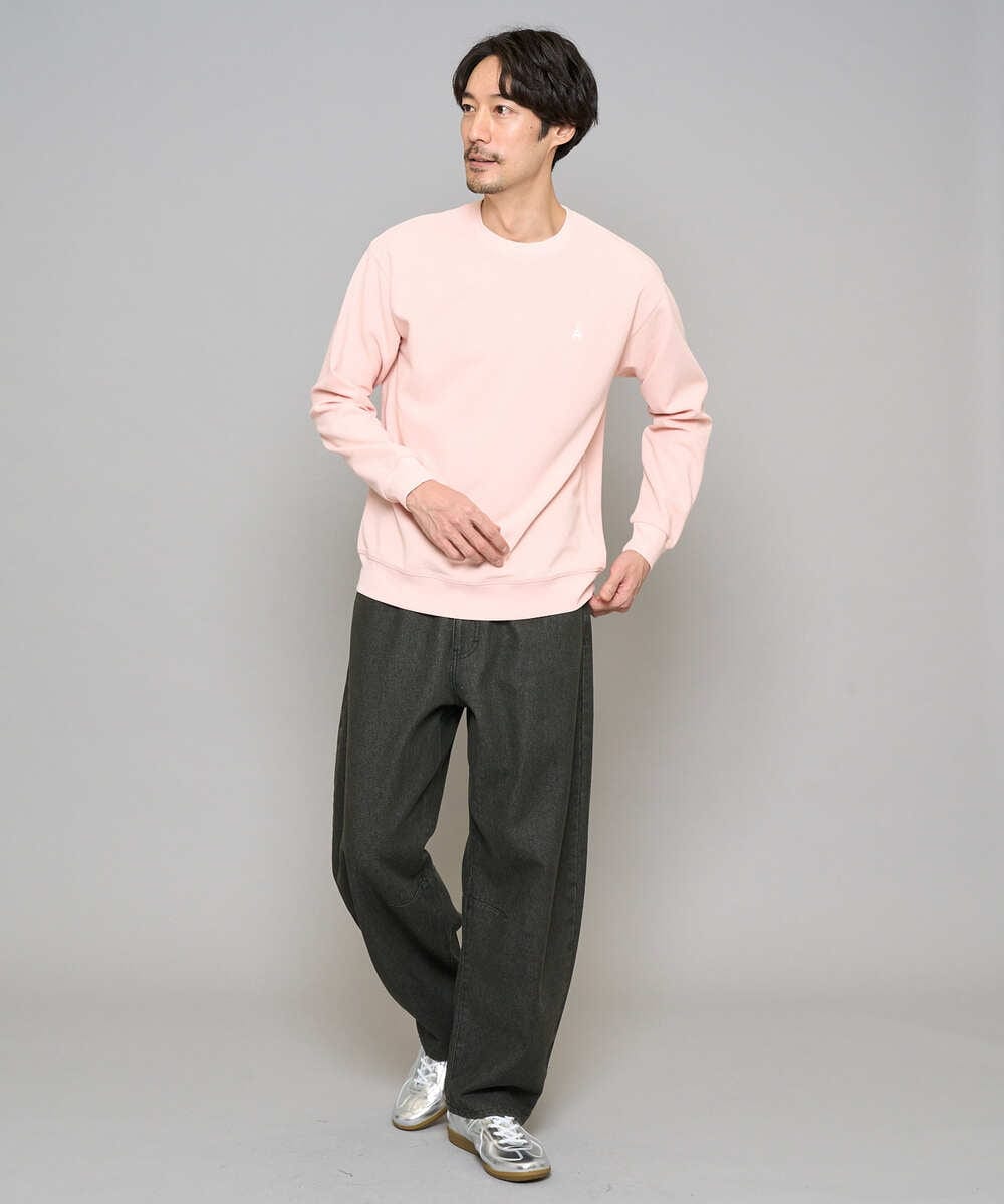 KHLED10069 a.v.v MEN(アー・ヴェ・ヴェ) 【洗濯機で洗える】デニムバレルレッグイージーパンツ ブラック