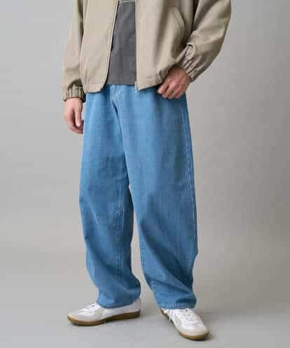 KHLED10069 a.v.v MEN 【洗濯機で洗える】デニムバレルレッグイージーパンツ