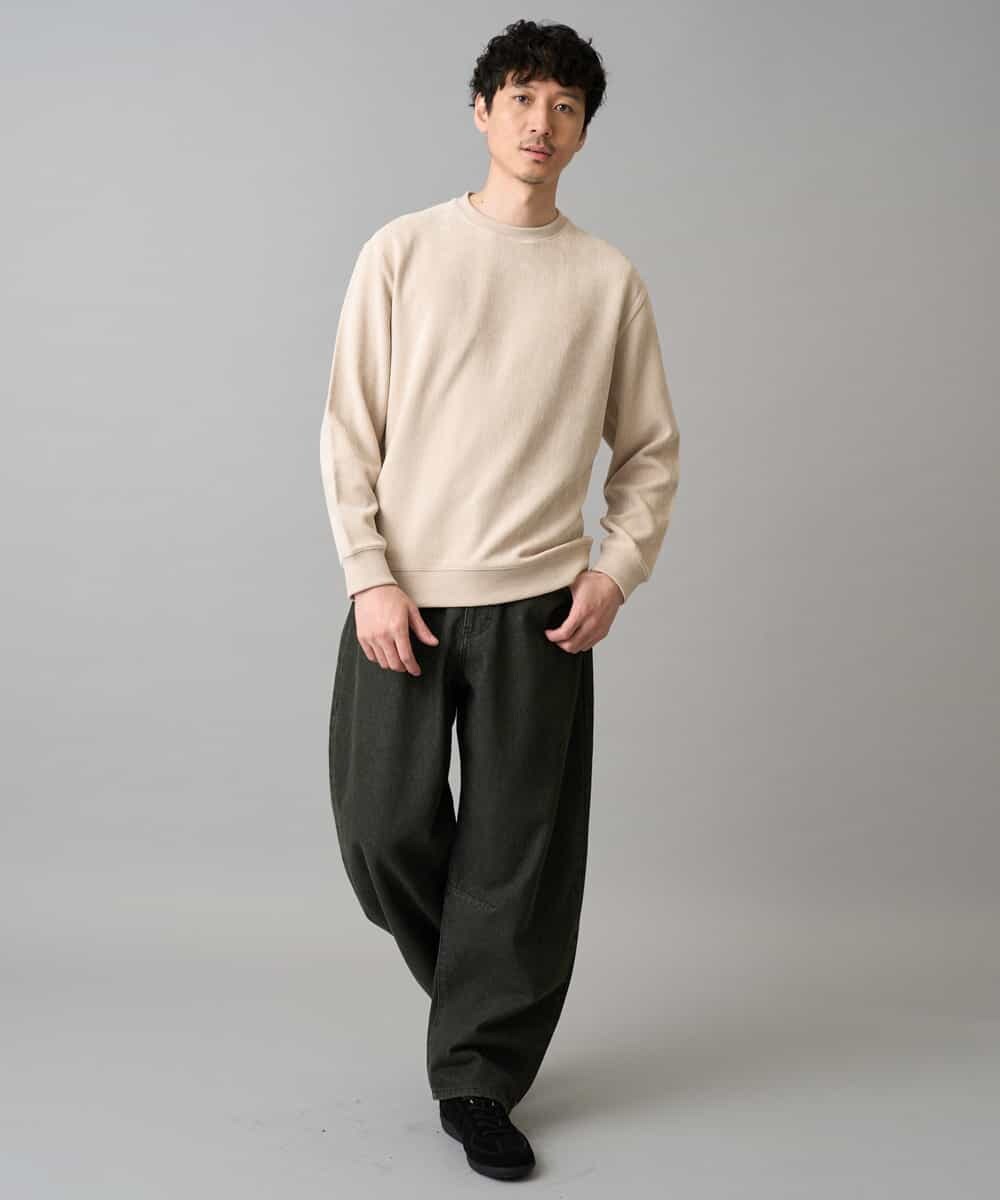 KHLED10069 a.v.v MEN(アー・ヴェ・ヴェ) 【洗濯機で洗える】デニムバレルレッグイージーパンツ ブラック