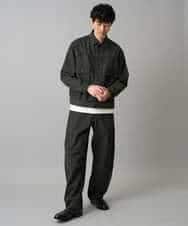 KHLED10069 a.v.v MEN(アー・ヴェ・ヴェ) 【洗濯機で洗える】デニムバレルレッグイージーパンツ ブラック