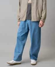 KHLED10069 a.v.v MEN(アー・ヴェ・ヴェ) 【洗濯機で洗える】デニムバレルレッグイージーパンツ ブラック