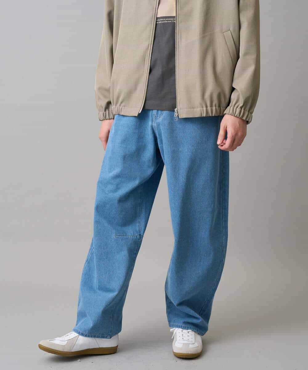 KHLED10069 a.v.v MEN(アー・ヴェ・ヴェ) 【洗濯機で洗える】デニムバレルレッグイージーパンツ ブラック