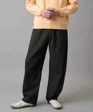 KHLED10069 a.v.v MEN(アー・ヴェ・ヴェ) 【洗濯機で洗える】デニムバレルレッグイージーパンツ ブラック