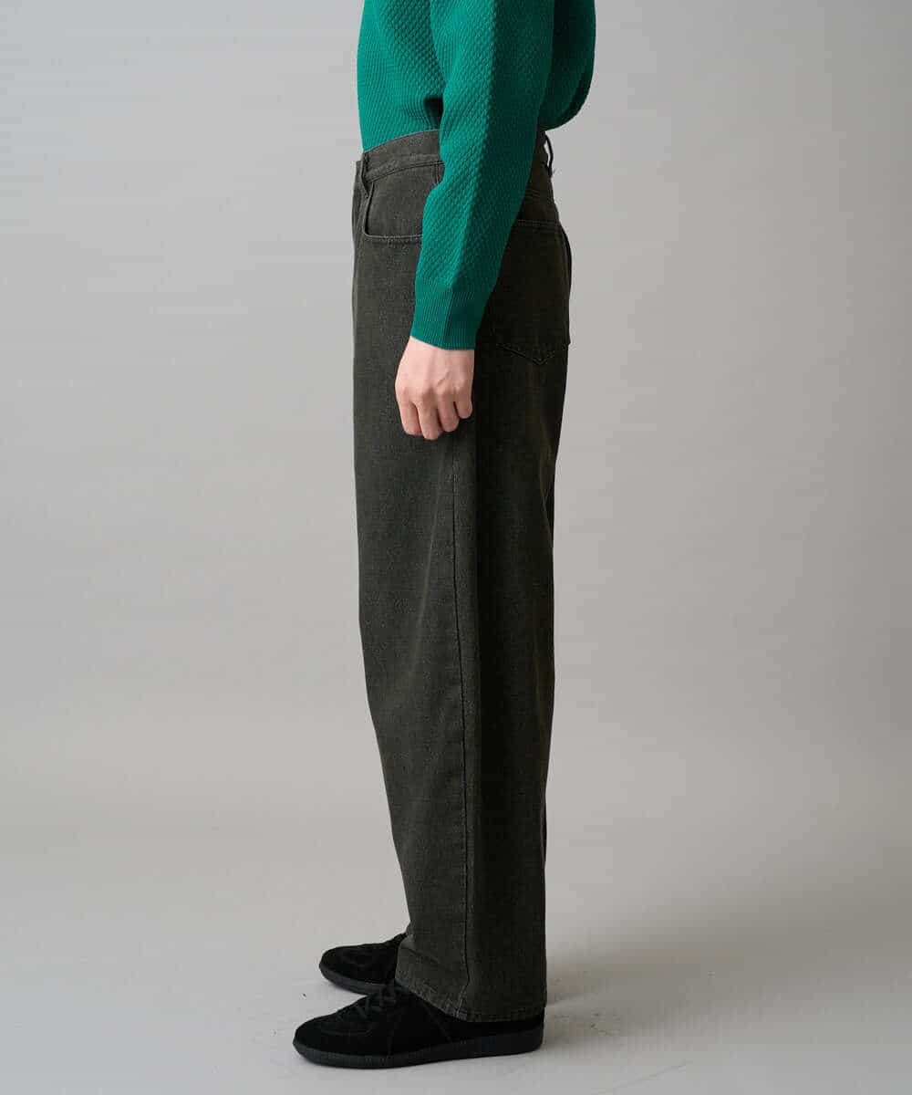 KHLED10069 a.v.v MEN(アー・ヴェ・ヴェ) 【洗濯機で洗える】デニムバレルレッグイージーパンツ ブラック