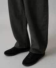 KHLED10069 a.v.v MEN(アー・ヴェ・ヴェ) 【洗濯機で洗える】デニムバレルレッグイージーパンツ ブラック