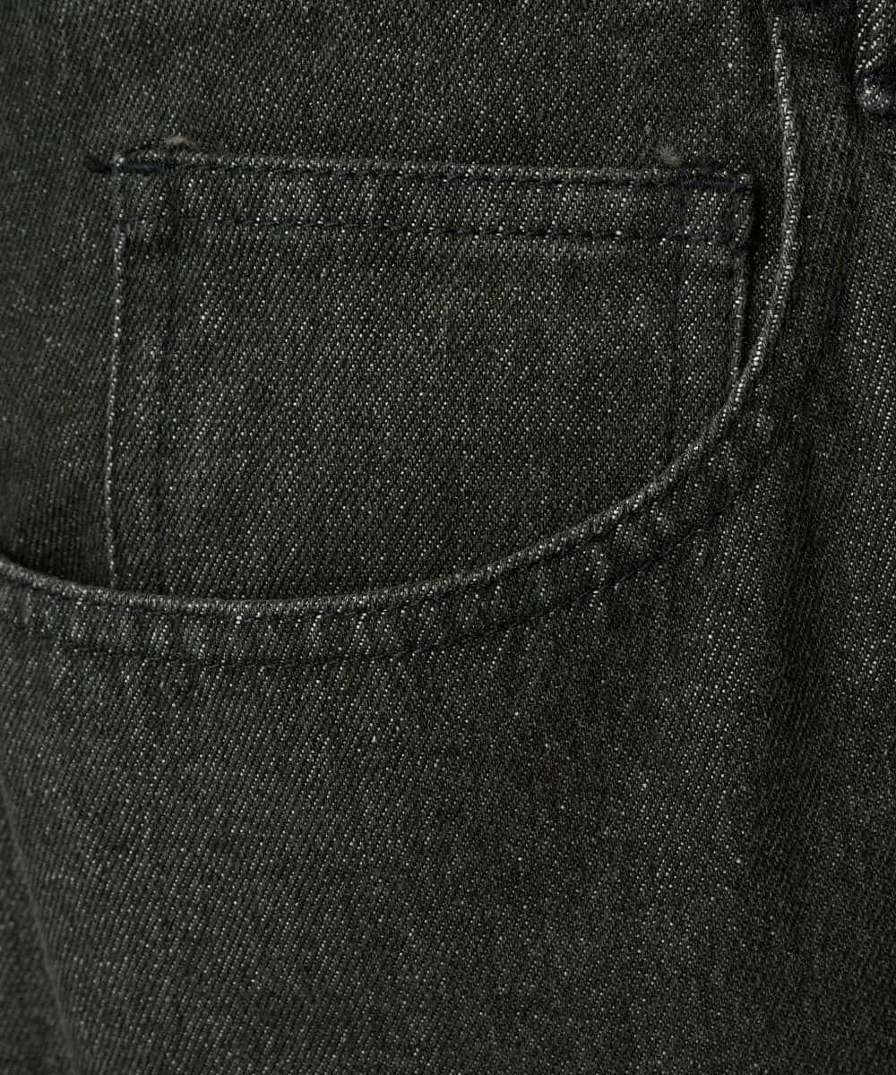 KHLED10069 a.v.v MEN(アー・ヴェ・ヴェ) 【洗濯機で洗える】デニムバレルレッグイージーパンツ ブラック