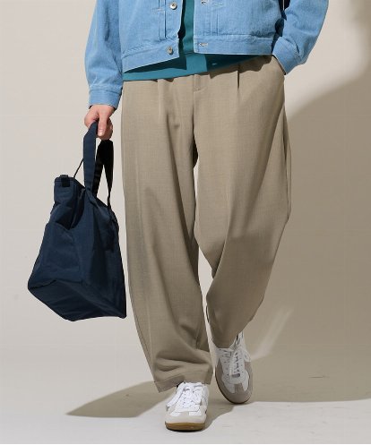 KHLED12069 a.v.v MEN 【イージーケア/洗濯機で洗える/毛玉になりにくい/ストレッチ】メランジツイルイージーバルーンパンツ