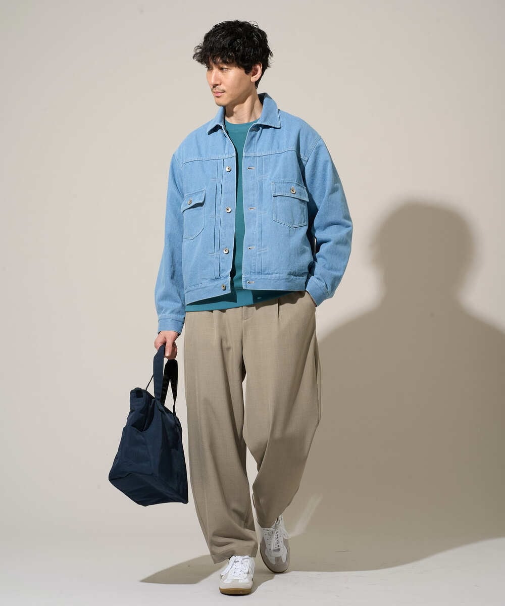 KHLED12069 a.v.v MEN(アー・ヴェ・ヴェ) 【イージーケア/洗濯機で洗える/毛玉になりにくい/ストレッチ】メランジツイルイージーバルーンパンツ ブラック