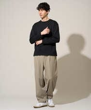 KHLED12069 a.v.v MEN(アー・ヴェ・ヴェ) 【イージーケア/洗濯機で洗える/毛玉になりにくい/ストレッチ】メランジツイルイージーバルーンパンツ ブラック