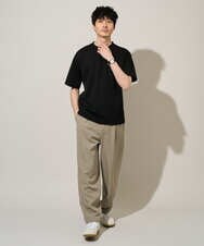 KHLED12069 a.v.v MEN(アー・ヴェ・ヴェ) 【イージーケア/洗濯機で洗える/毛玉になりにくい/ストレッチ】メランジツイルイージーバルーンパンツ ブラック