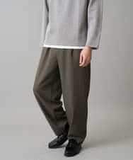 KHLED12069 a.v.v MEN(アー・ヴェ・ヴェ) 【イージーケア/洗濯機で洗える/毛玉になりにくい/ストレッチ】メランジツイルイージーバルーンパンツ カーキ