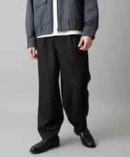 KHLED12069 a.v.v MEN(アー・ヴェ・ヴェ) 【イージーケア/洗濯機で洗える/毛玉になりにくい/ストレッチ】メランジツイルイージーバルーンパンツ ブラック