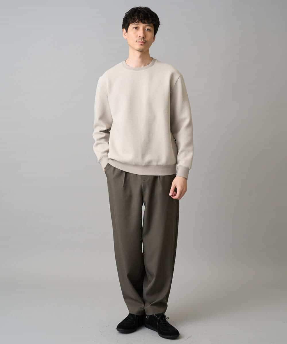 KHLED12069 a.v.v MEN(アー・ヴェ・ヴェ) 【イージーケア/洗濯機で洗える/毛玉になりにくい/ストレッチ】メランジツイルイージーバルーンパンツ ブラック