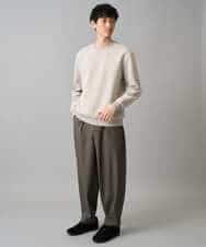 KHLED12069 a.v.v MEN(アー・ヴェ・ヴェ) 【イージーケア/洗濯機で洗える/毛玉になりにくい/ストレッチ】メランジツイルイージーバルーンパンツ ブラック