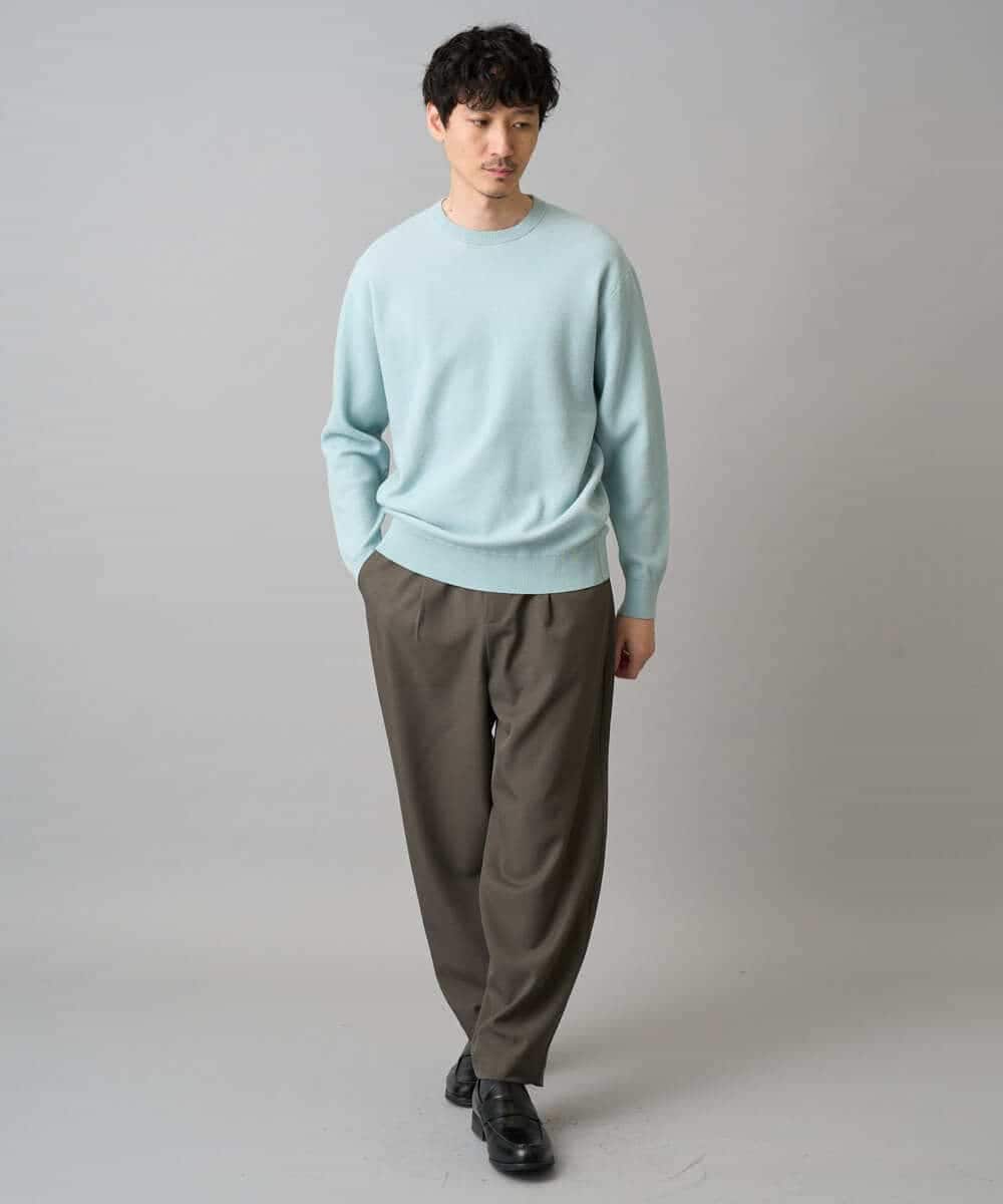 KHLED12069 a.v.v MEN(アー・ヴェ・ヴェ) 【イージーケア/洗濯機で洗える/毛玉になりにくい/ストレッチ】メランジツイルイージーバルーンパンツ ブラック