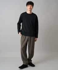 KHLED12069 a.v.v MEN(アー・ヴェ・ヴェ) 【イージーケア/洗濯機で洗える/毛玉になりにくい/ストレッチ】メランジツイルイージーバルーンパンツ ブラック