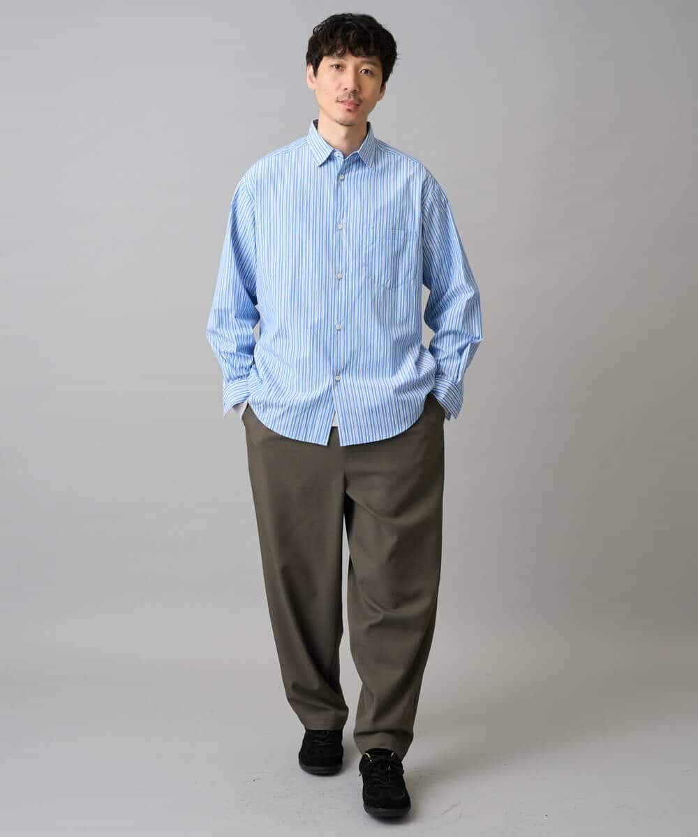 KHLED12069 a.v.v MEN(アー・ヴェ・ヴェ) 【イージーケア/洗濯機で洗える/毛玉になりにくい/ストレッチ】メランジツイルイージーバルーンパンツ ブラック