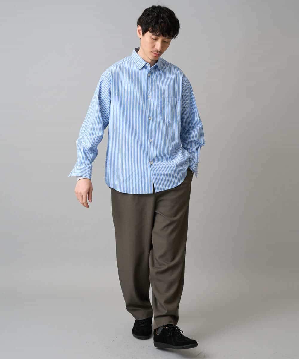 KHLED12069 a.v.v MEN(アー・ヴェ・ヴェ) 【イージーケア/洗濯機で洗える/毛玉になりにくい/ストレッチ】メランジツイルイージーバルーンパンツ ブラック