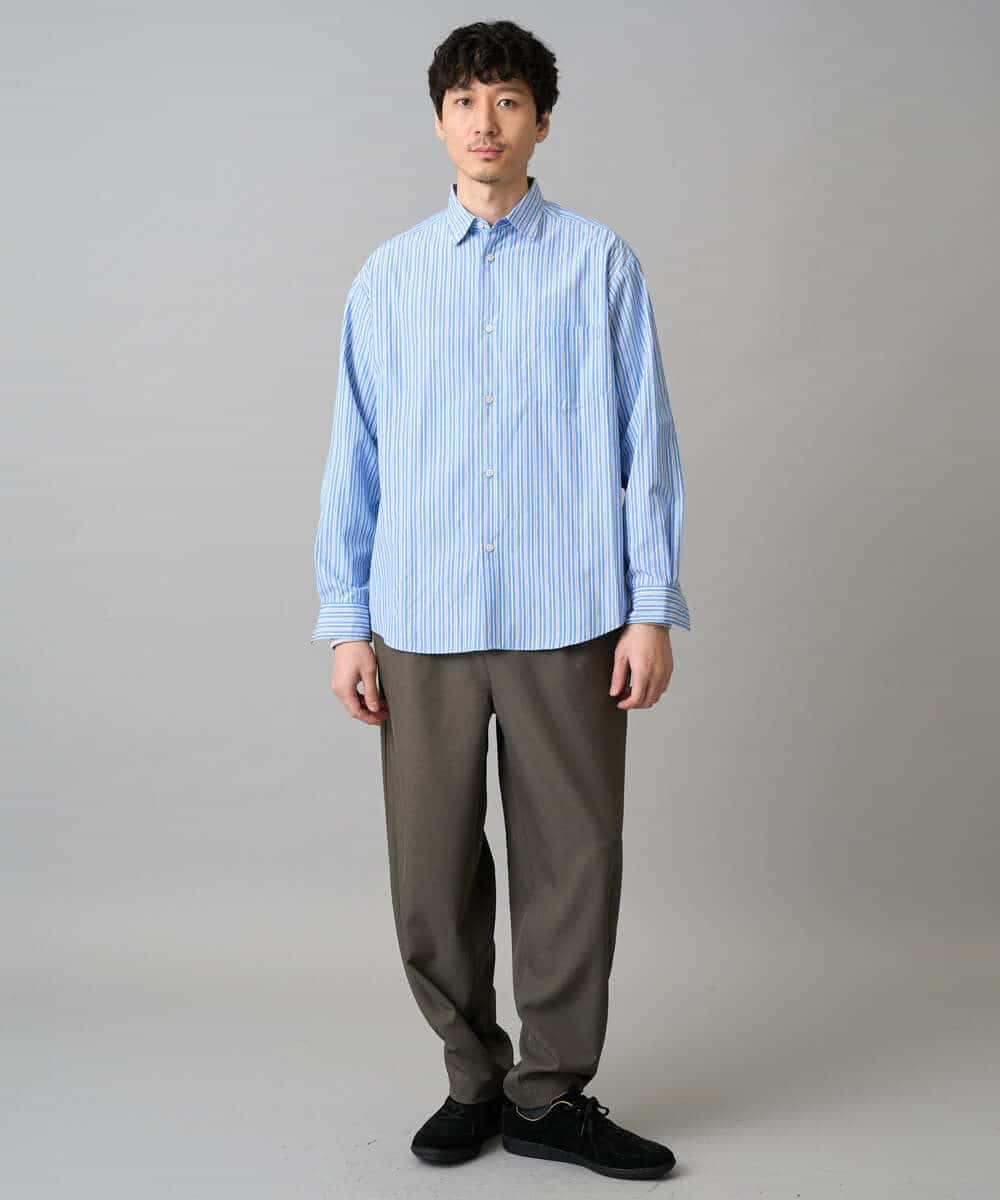 KHLED12069 a.v.v MEN(アー・ヴェ・ヴェ) 【イージーケア/洗濯機で洗える/毛玉になりにくい/ストレッチ】メランジツイルイージーバルーンパンツ ブラック