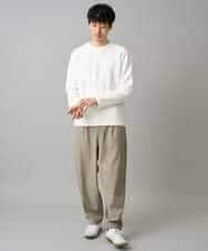 KHLED12069 a.v.v MEN(アー・ヴェ・ヴェ) 【イージーケア/洗濯機で洗える/毛玉になりにくい/ストレッチ】メランジツイルイージーバルーンパンツ ブラック