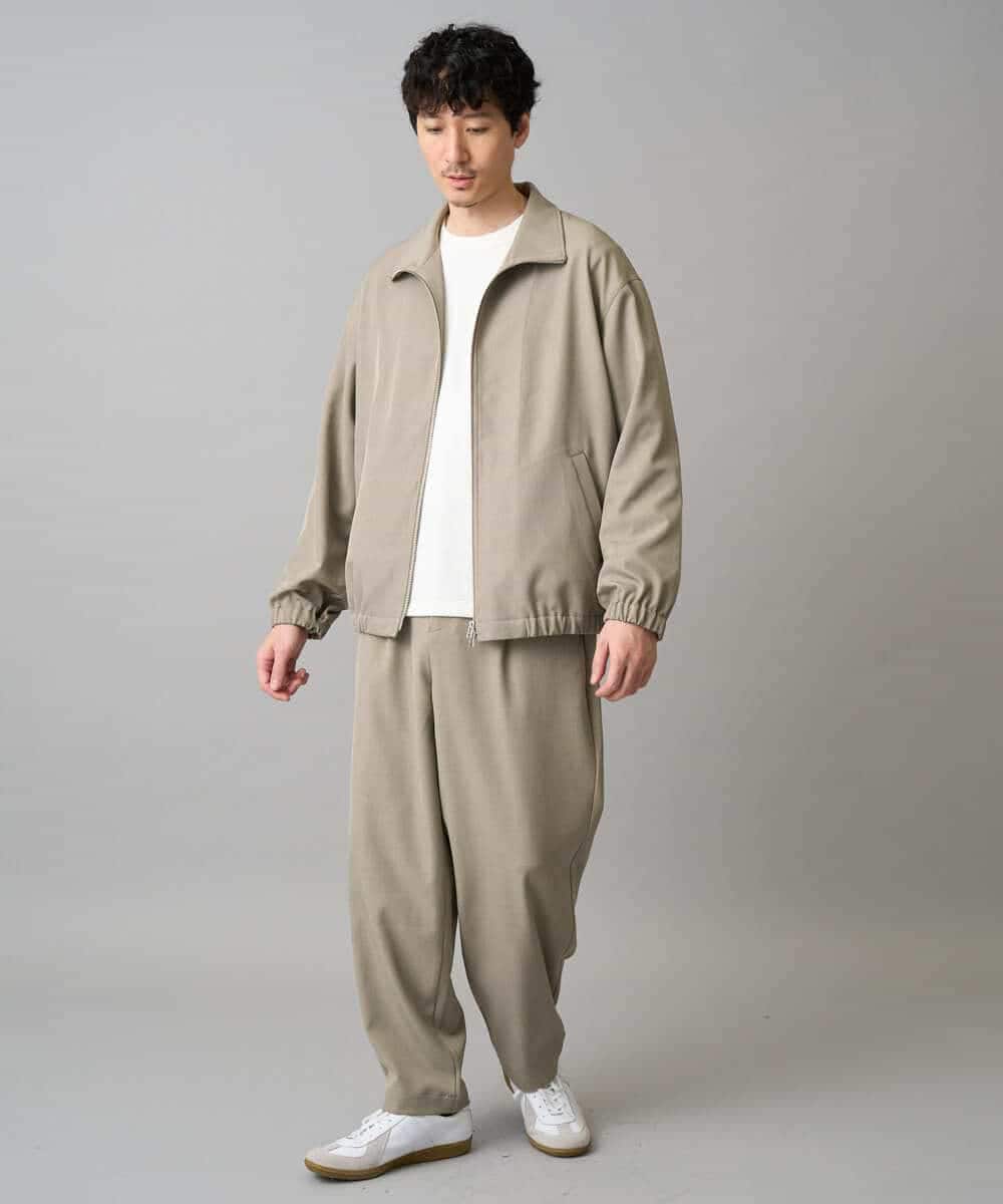 KHLED12069 a.v.v MEN(アー・ヴェ・ヴェ) 【イージーケア/洗濯機で洗える/毛玉になりにくい/ストレッチ】メランジツイルイージーバルーンパンツ ブラック