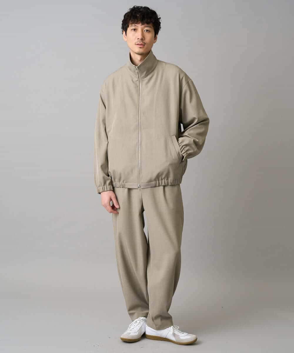 KHLED12069 a.v.v MEN(アー・ヴェ・ヴェ) 【イージーケア/洗濯機で洗える/毛玉になりにくい/ストレッチ】メランジツイルイージーバルーンパンツ ブラック