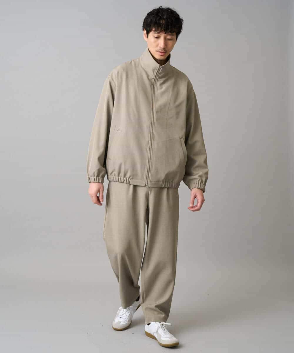 KHLED12069 a.v.v MEN(アー・ヴェ・ヴェ) 【イージーケア/洗濯機で洗える/毛玉になりにくい/ストレッチ】メランジツイルイージーバルーンパンツ ブラック