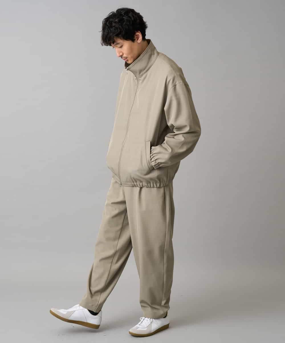 KHLED12069 a.v.v MEN(アー・ヴェ・ヴェ) 【イージーケア/洗濯機で洗える/毛玉になりにくい/ストレッチ】メランジツイルイージーバルーンパンツ ブラック