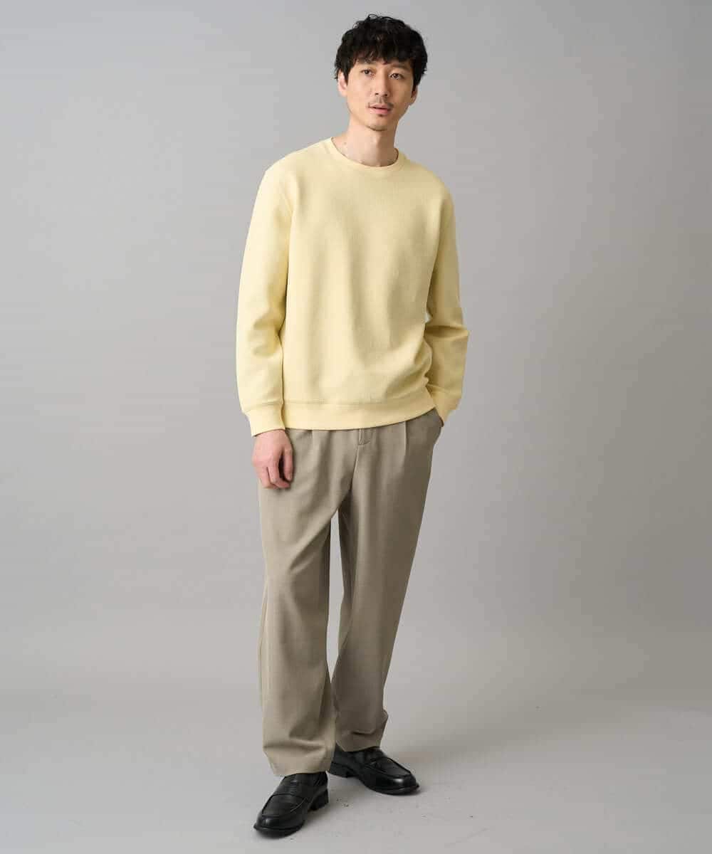 KHLED12069 a.v.v MEN(アー・ヴェ・ヴェ) 【イージーケア/洗濯機で洗える/毛玉になりにくい/ストレッチ】メランジツイルイージーバルーンパンツ ブラック