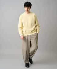 KHLED12069 a.v.v MEN(アー・ヴェ・ヴェ) 【イージーケア/洗濯機で洗える/毛玉になりにくい/ストレッチ】メランジツイルイージーバルーンパンツ ブラック